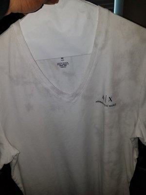 Shirt stained from iron press front