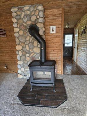 Wood stove that was installed