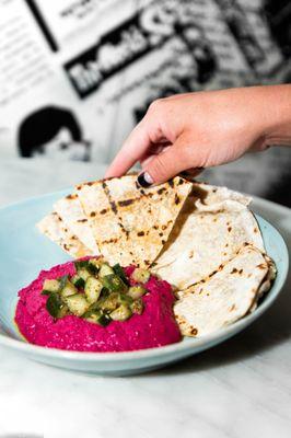 Hummus plate of food in Downtown SLC