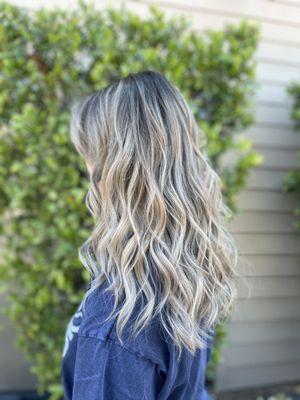 Cool blonde balayage by Sharon