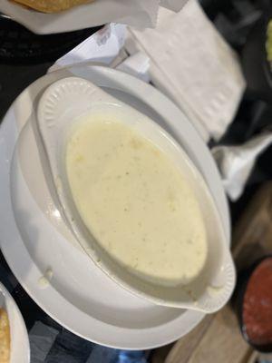 When they say large cheese dip, they mean large.