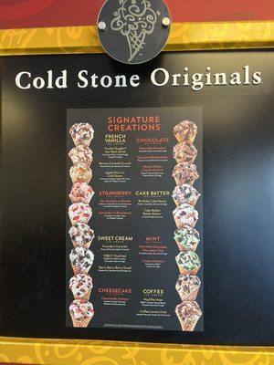 Signature Creations menu