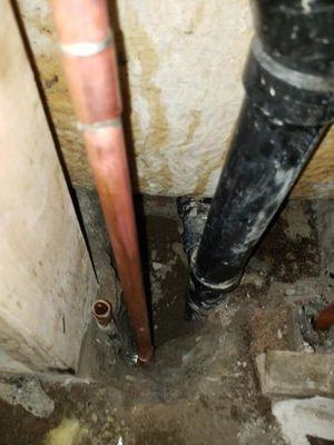 Water service repair. Leak location with leak detector performed