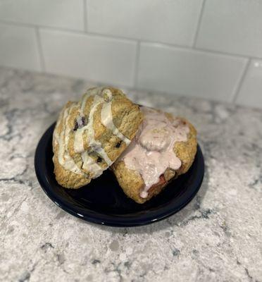 Lemon Blueberry and Strawberry Shortcake Scones