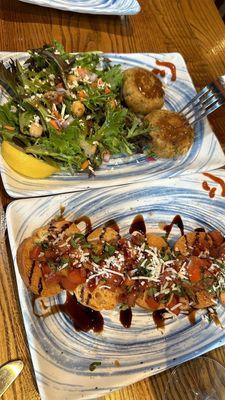 Crab cakes & Rustic Bruschetta