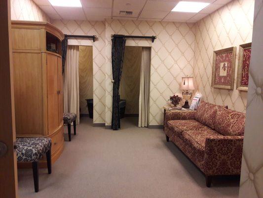 Dressing room is very private and pretty.