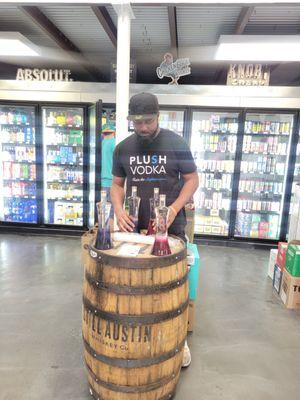 In-store tastings every weekend featuring Plush Vodka