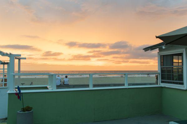 View of a sunset from one of the cottage patios