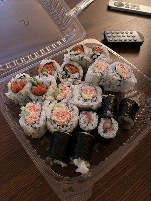 Spicy Tuna, California, and Negi Toro rolls