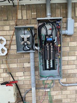 New electrical panel and meter socket