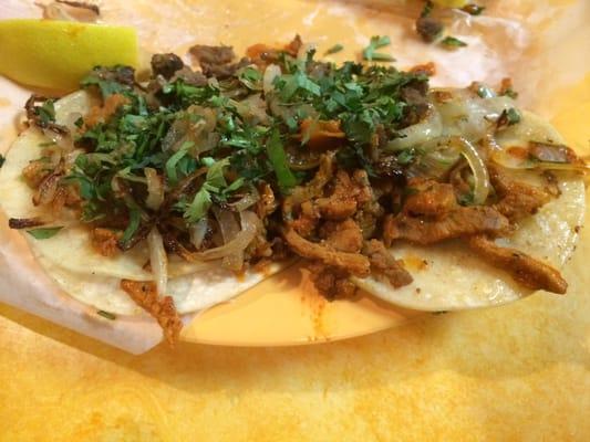 Street style tacos at Taqueria Jalisco