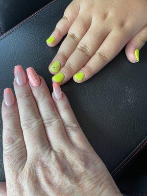 Mom And daughter manicures