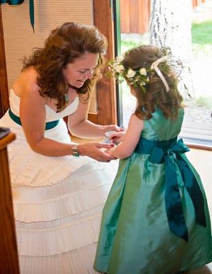 Wedding day with my beautiful grand daughter as flower girl.