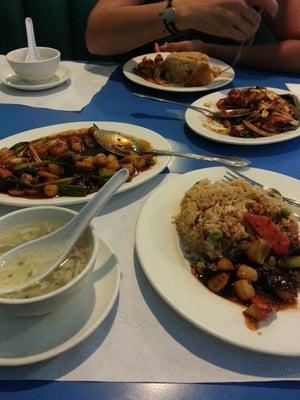 Lunch specials: Scallop and kung pao shrimp & fried rice