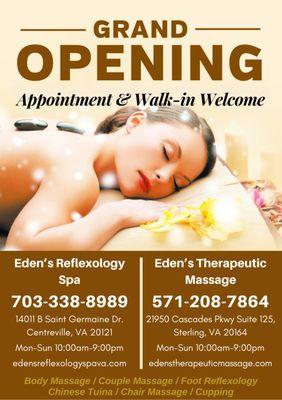 Eden's Therapeutic Massage - Open Jun 9th