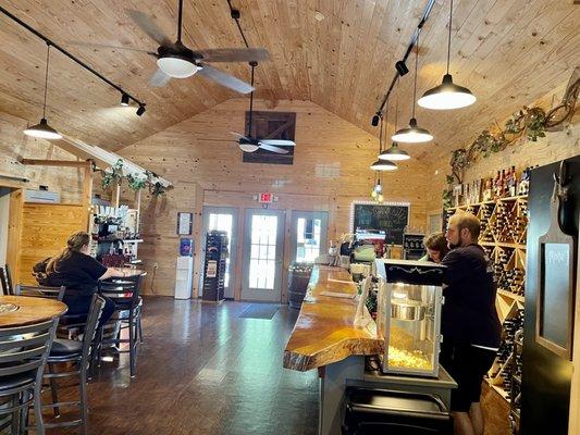 A working barn transformed into such a lovely relaxing wine sipping place.