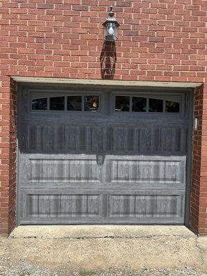 Graywood style garage door installed in Franklin Park