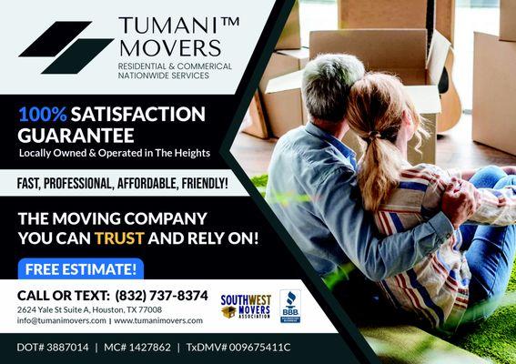 Fast, Professional, Affordable, Friendly! Looking for a local or out-of-state move? Call Today.