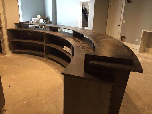 Dekton Trilium reception desk installation