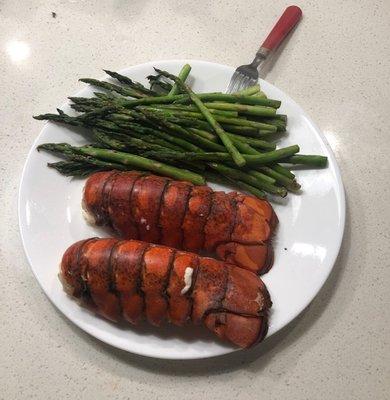 Lobster Tails with asparagus