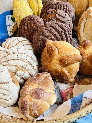 Pan selection ( we went with the oreja and pan de muerto for día de los muertos )