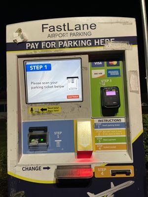 Payment machine at exit.