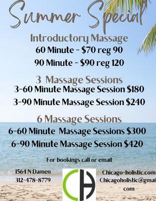 Summer special pricing