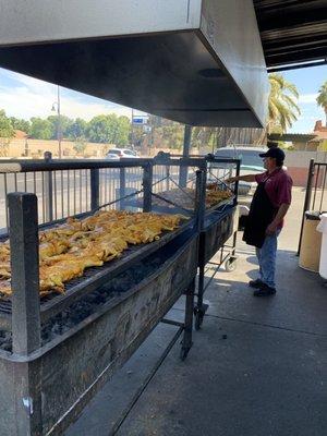 My homie cooking in 112 degree heat what a champ props homie....