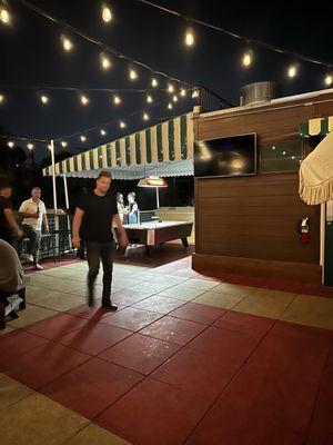 Rooftop bar with pool table