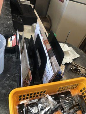 Stack of menus