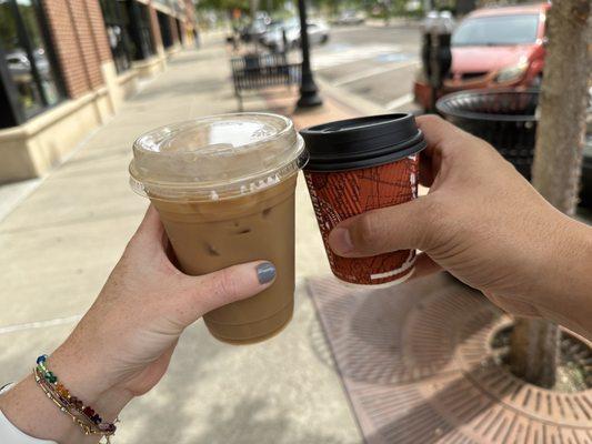 Cheers! Iced Caramel Macchiato and cortado