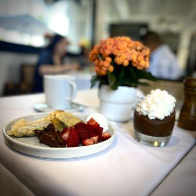 Nutella crepes and chocolate mousse