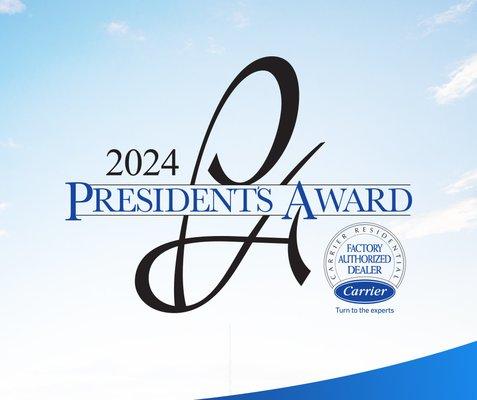 Quality Air's 8th Consecutive Presidents Award for Excellent Customer Service