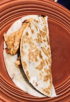 Grilled chicken quesadilla