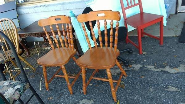 Solid wood chairs $40 for the set