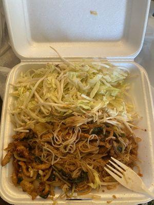 Pork vermicelli. All green lettuce very good