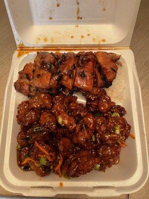 Freshly opened!!  CC3. Chicken and General Tao's Chicken Combo Meal!  This one is Deluxe!!