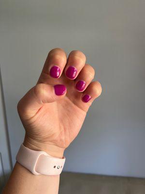 Purple dip manicure