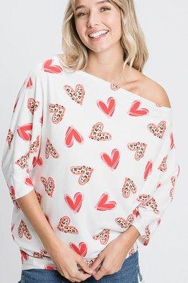 feature one shoulder valentines shirt