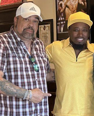 Owner Frank DiMaggio with client/comedian Eddie Griffin #WestCoastTattooParlor #FrankDiMaggio #EddieGriffin #BestTattooParlors