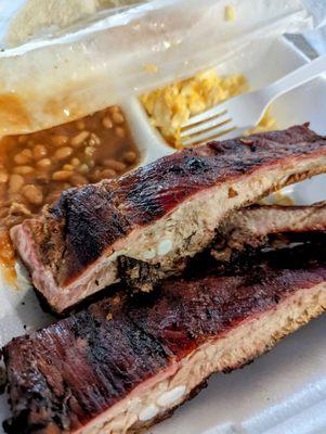 Rib Plate w/ Beans & Mac 'n Cheese