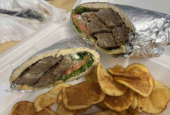 Beef/Lamb Gyro (Classic) pick up to go. $11.00 + tax