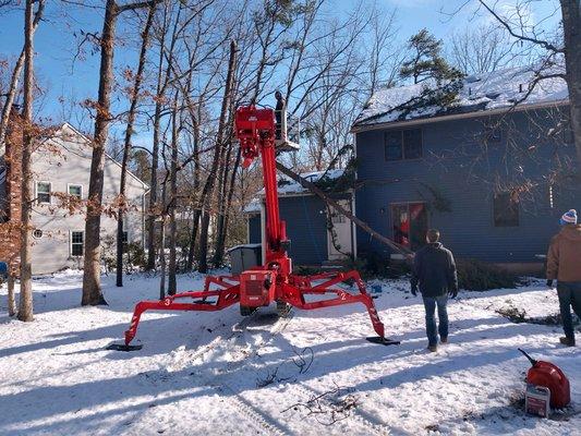 Track lift can fit through a 36" gate.