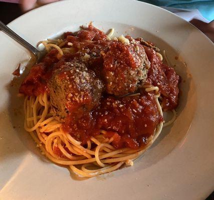 Spaghetti and meatballs