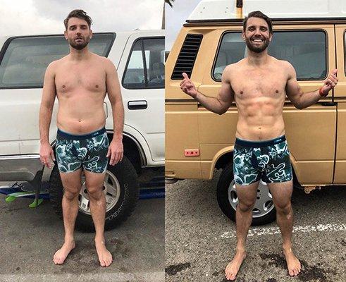 Amazing Transformation!! Chad went from 26% body fat to 16% whilst also gaining muscle.