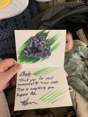 A card sent from one of the employees