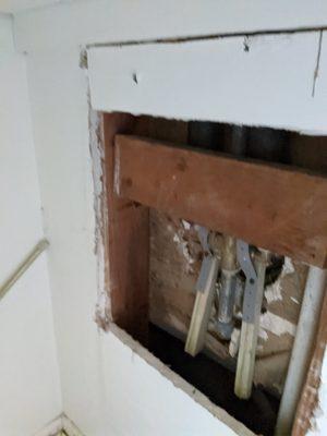 whole left at my house by repipe specialist over a month ago. refuses to come finish their work.