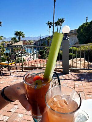 Cheers to our great meal with even better views. Bloody mary and morning glory are both great!