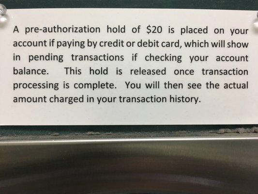 Credit card pre-authorization