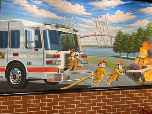 La Porte mural at Firehouse Subs.